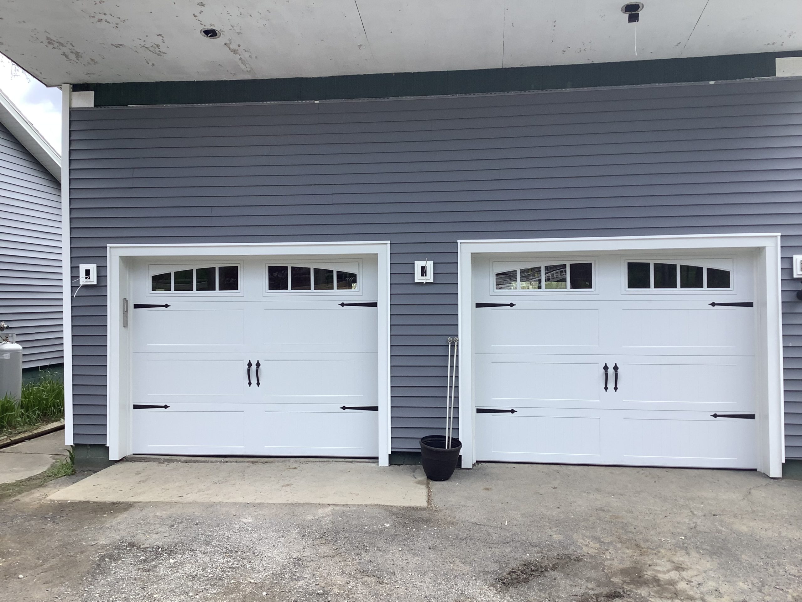 Carriage Garage Doors with Arched Windows